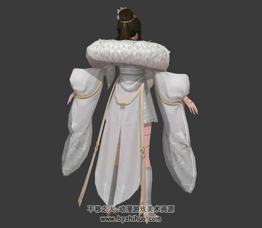 颇为贵气的中式服饰女性3Dfbx模型含贴图下载