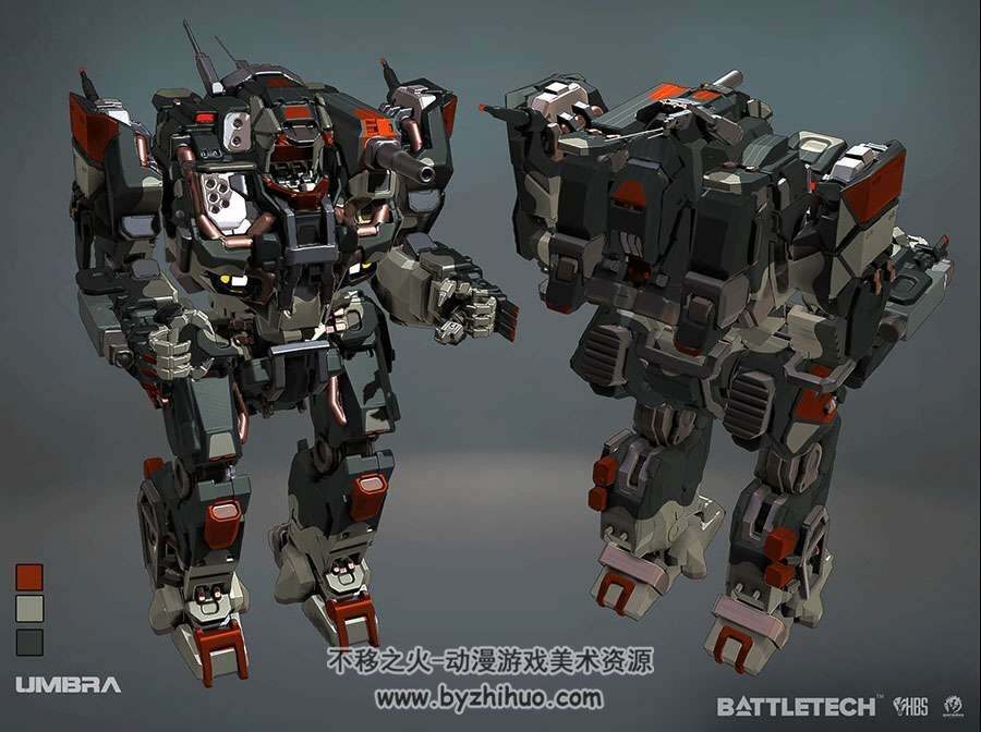 BattleTech暴战机甲兵 3D渲染场景道具原画美术素材参考 217P
