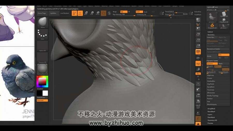 [快速建模]使用Maya和ZBrush创建一只卡通鸽子教程