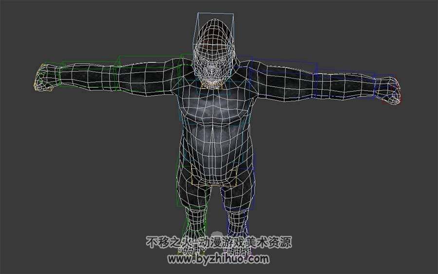 勇猛的黑猩猩3DMax模型四边面带绑定含贴图下载