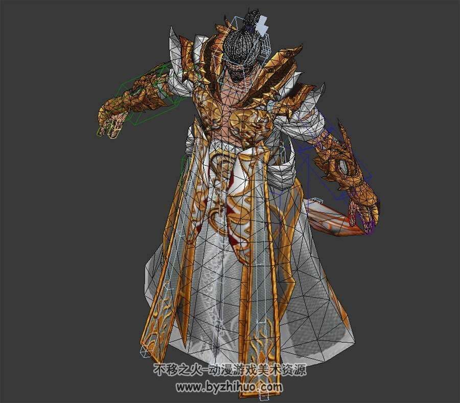 笑傲江湖任我行时装男3DMax模型带骨骼绑定下载