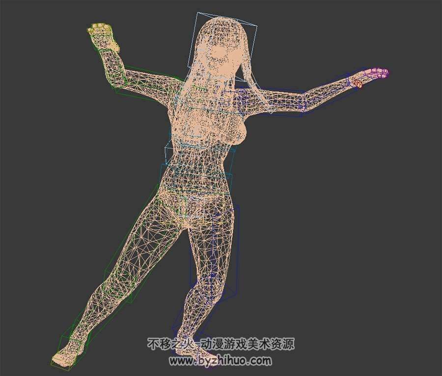 人工少女3dMax高精模型带绑定含贴图分享下载