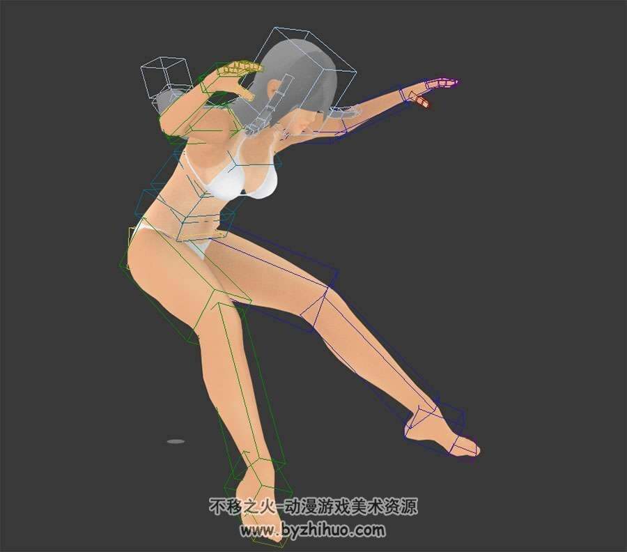 人工少女3dMax高精模型带绑定含贴图分享下载