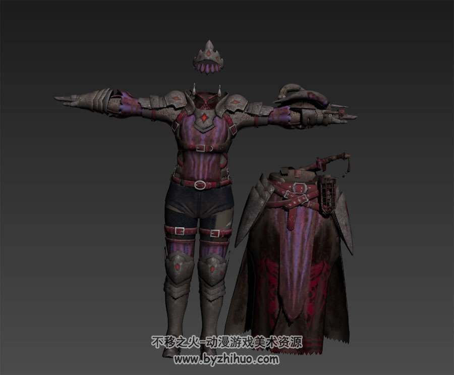 怪物猎人女Zorah B套装3DMax模型含贴图下载
