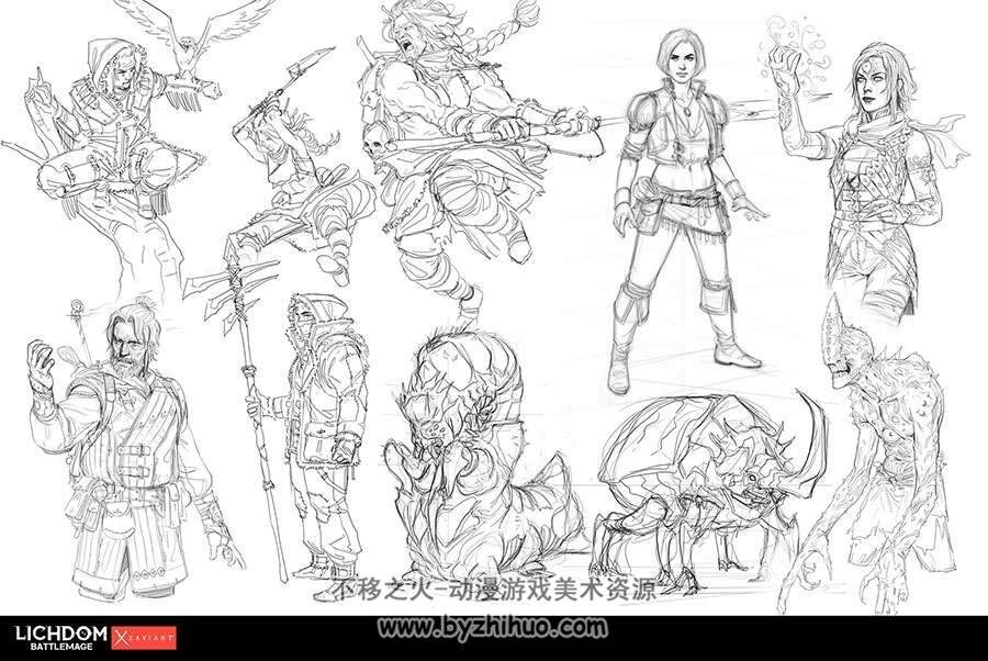 巫妖国度：战法师 游戏2D3D角色场景原画设定下载 154P