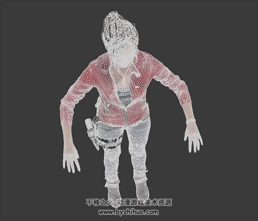 生化危机2 Claire Redfield女主角3D模型obj fbx格式分享