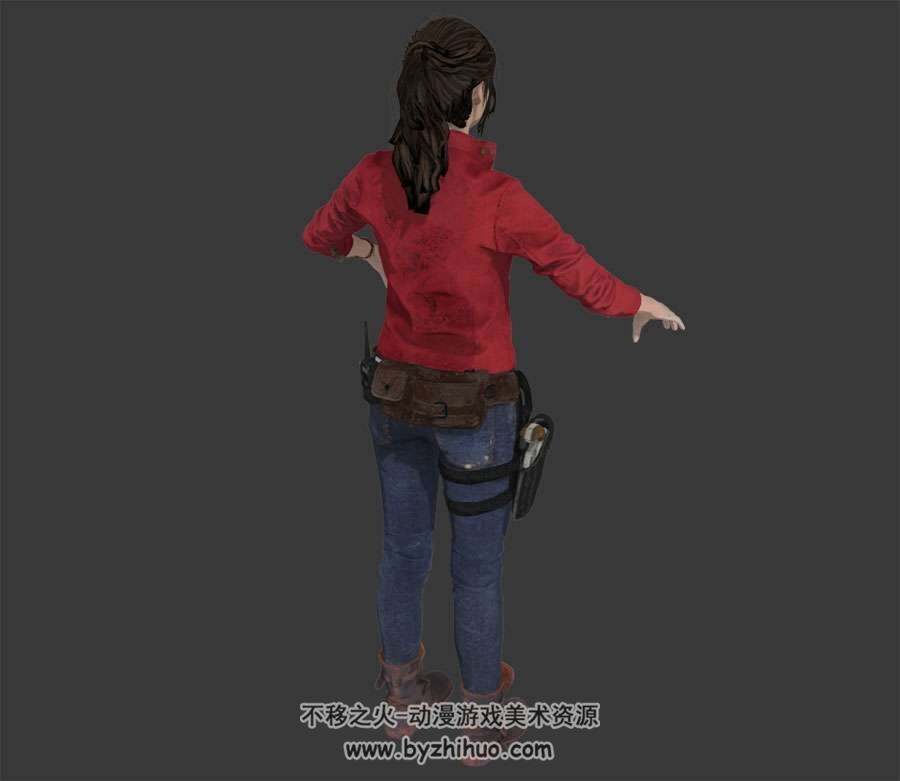 生化危机2 Claire Redfield女主角3D模型obj fbx格式分享