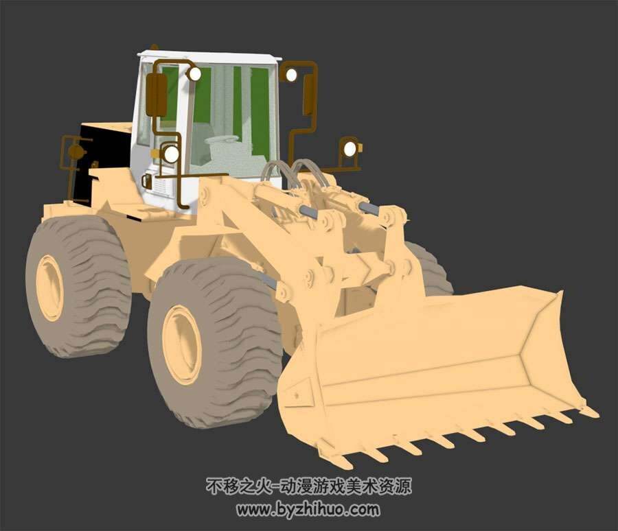 推土机现代车辆3Dobj模型下载