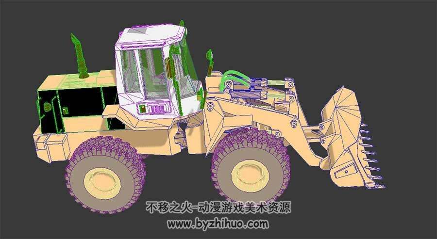 推土机现代车辆3Dobj模型下载