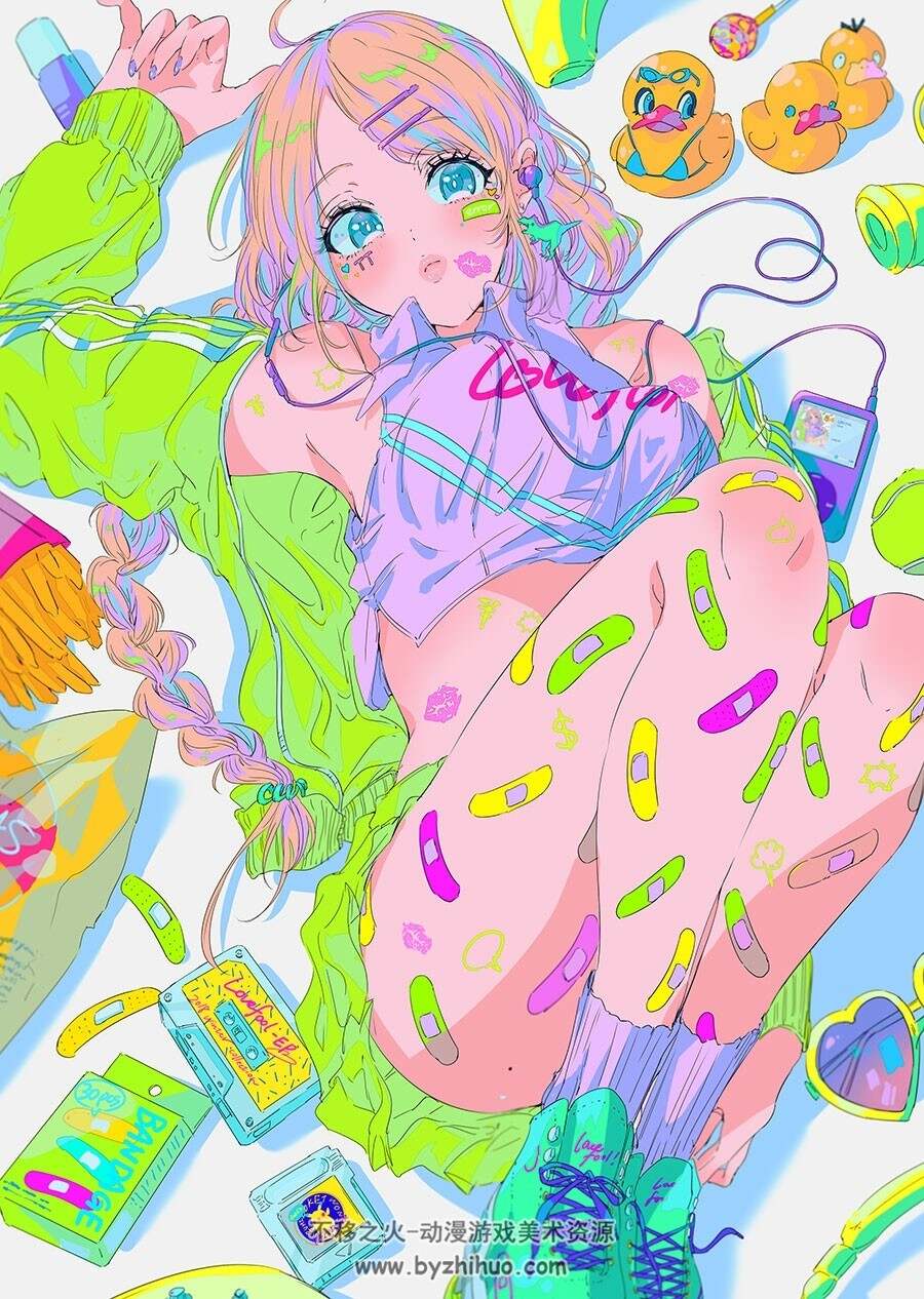 画师najuco 娇俏的姑娘插画壁纸图包分享下载 210P
