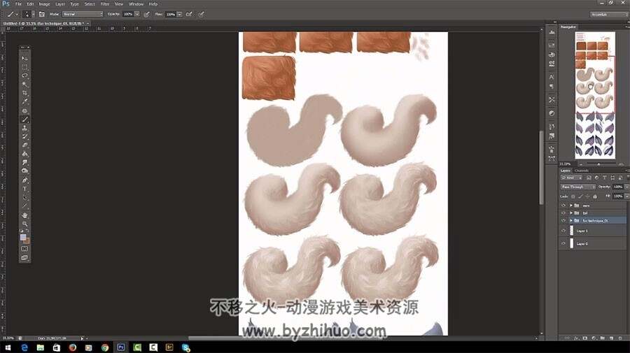 PS绘画 动物毛发数字绘画教学视频教程 附PSD文件