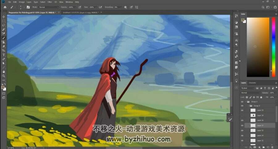 欧美风格环境场景 CG绘画实例视频教程 中文字幕 附PSD文件