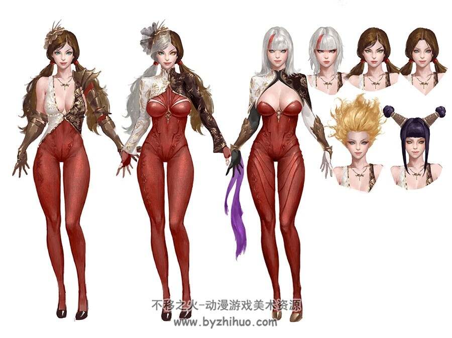 游戏韩风男女人物2D3D设定概念原画截屏高清图片 1191P