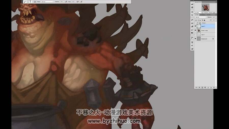 怪物BOSS PS绘制游戏妖兽怪兽完整视频教程