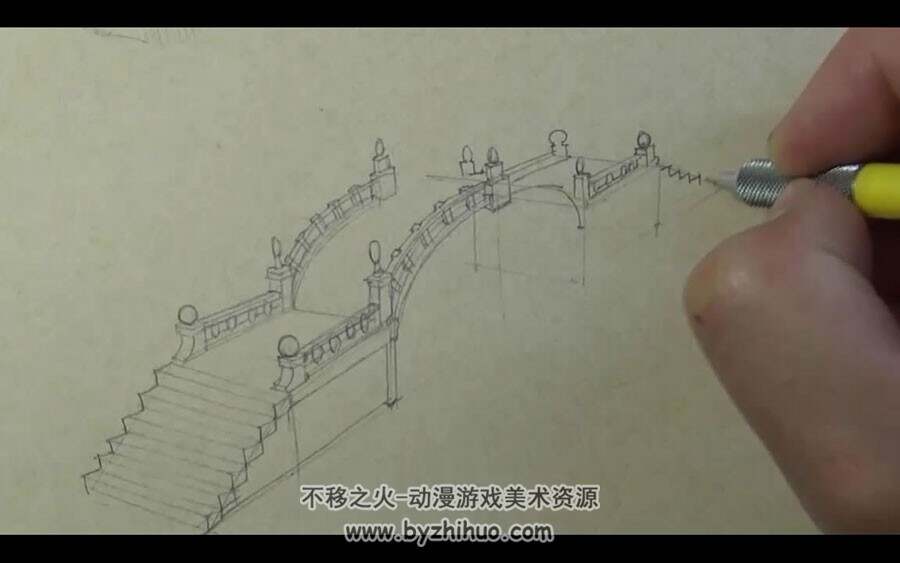 卡通场景概念设计 手绘欧式小楼视频教程