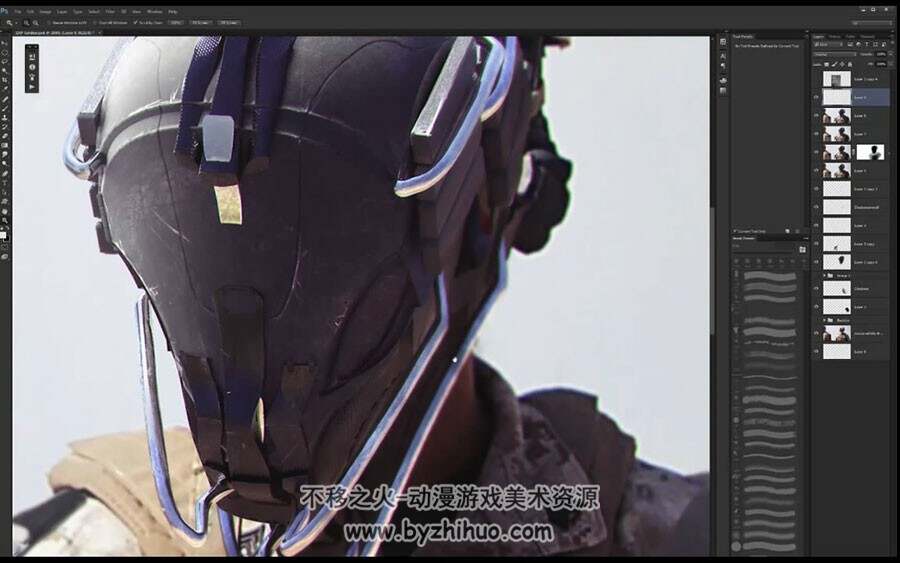 zbrush & keyshot 科幻头盔雕刻渲染全过程视频教程