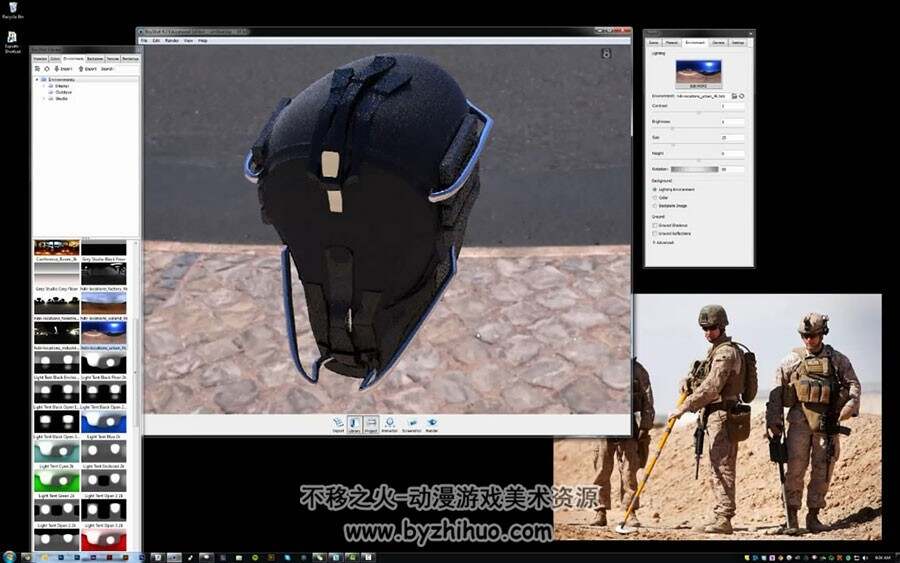 zbrush & keyshot 科幻头盔雕刻渲染全过程视频教程