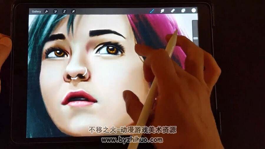 Procreate iPad板绘 人头像CG绘画视频教程