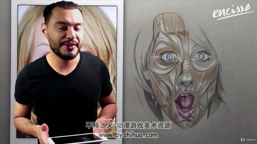 面部表情解剖绘画 手绘实例教学视频教程