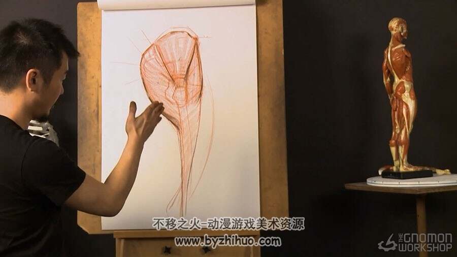 腿部臀部结构 完整解析手绘素描视频教程