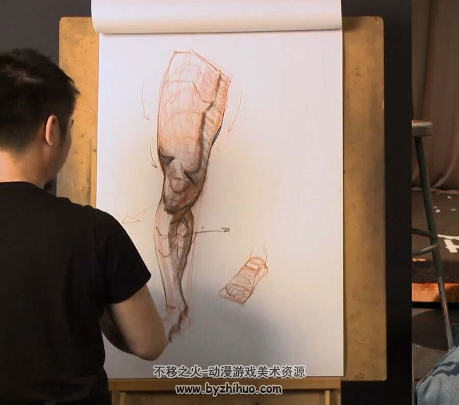 腿部臀部结构 完整解析手绘素描视频教程
