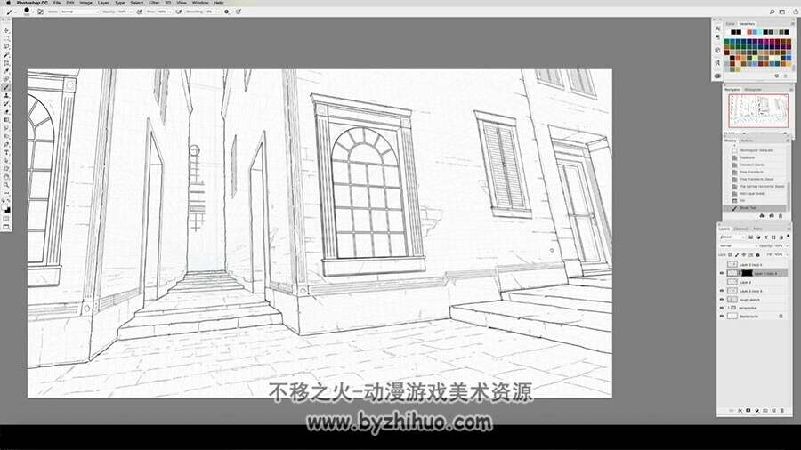 概念建筑场景 CG绘画设计原画绘制视频教程 附源文件