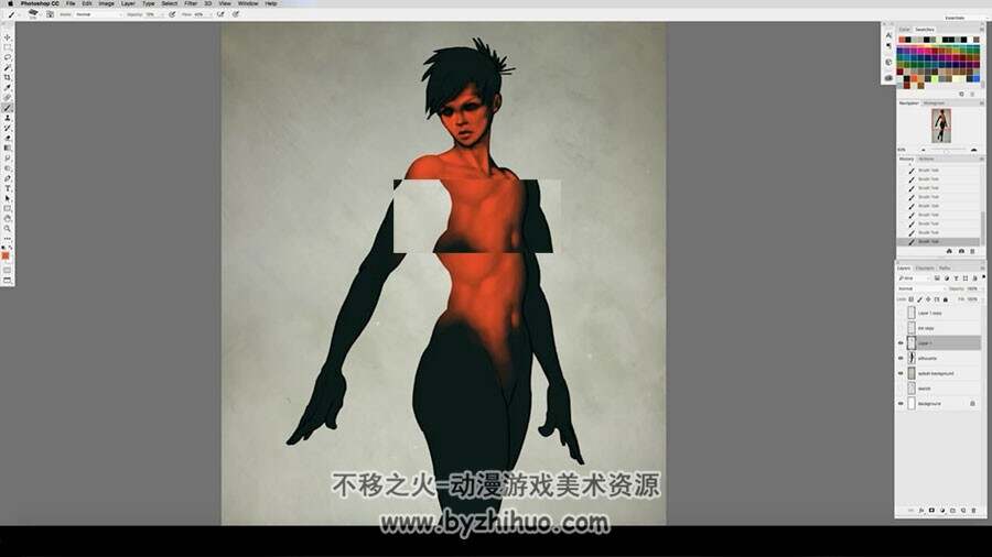 男女角色人体绘制 人体原画精致教学视频教程 附笔刷
