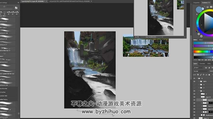 概念环境 影游场景原画CG绘画视频教程 附源文件和笔刷