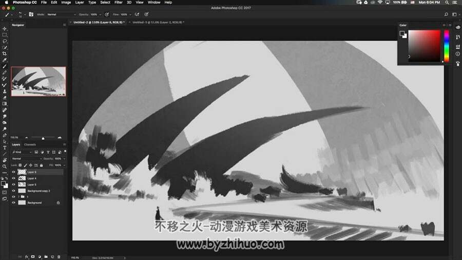 概念场景艺术设计 数字绘画创作视频教程 附源文件和笔刷