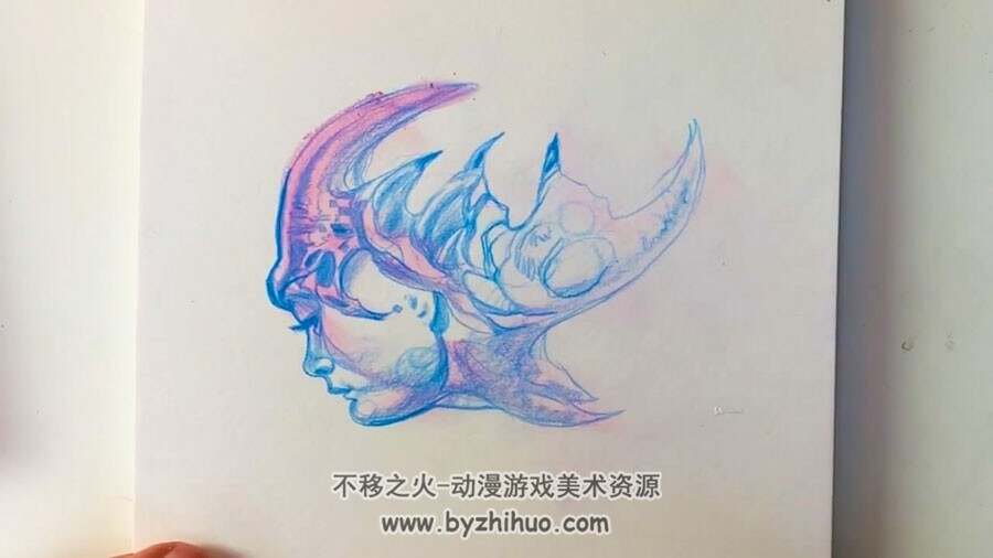 手绘插画肖像 奇幻风角色绘画视频教程