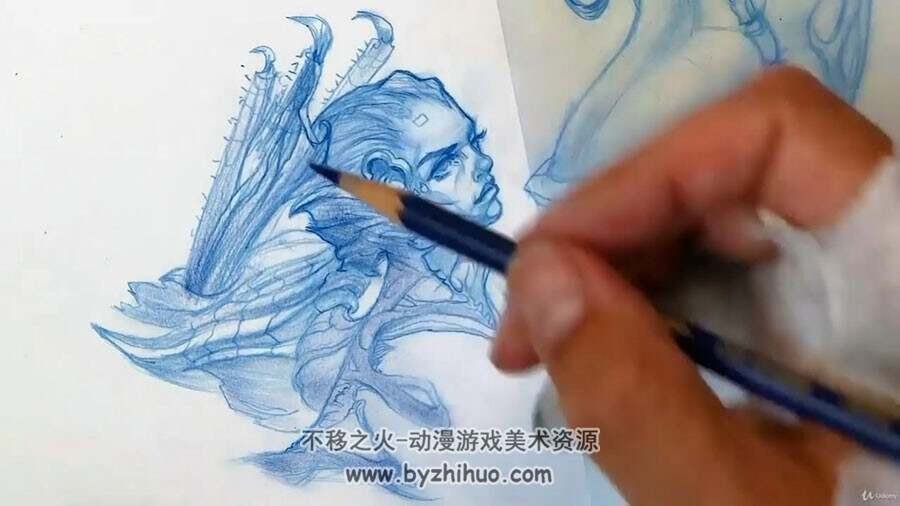 手绘插画肖像 奇幻风角色绘画视频教程