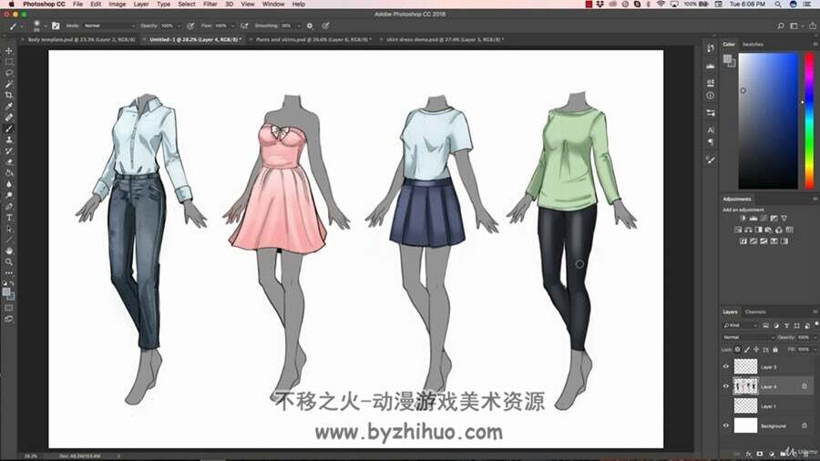 动漫服装服饰 少女衣服绘画视频教程