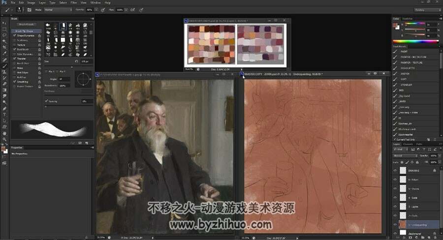 色彩在插画中运用 欧美古典油画风板绘视频教程 附源文件