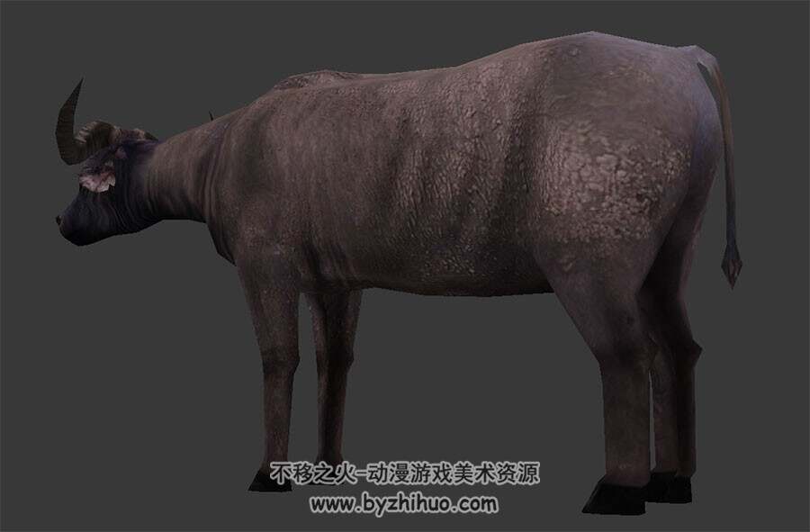 游戏动物一头壮牛3DMax模型下载