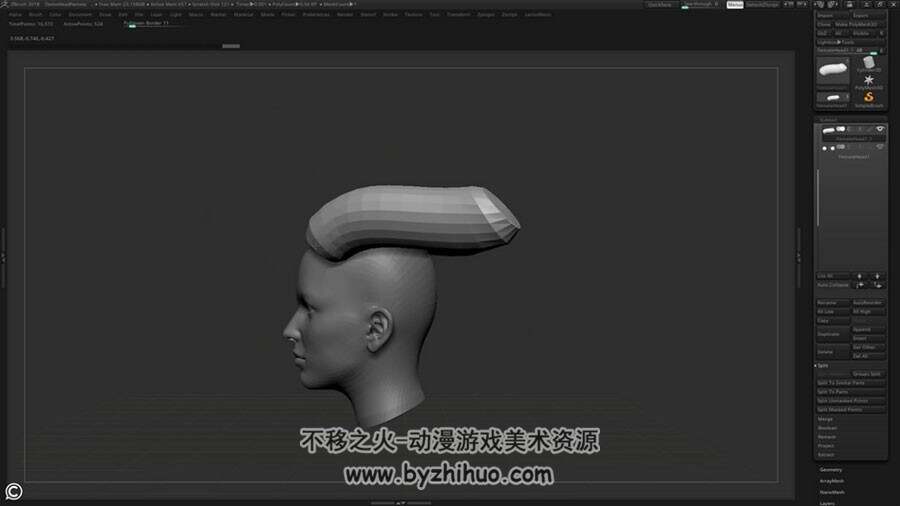 Zbrush 女性角色头部 模型雕刻实例视频教程