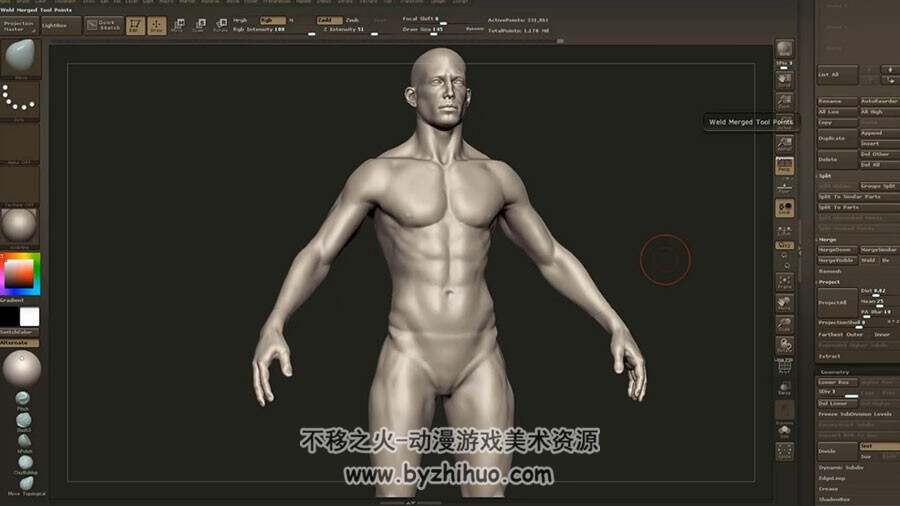 ZBrush视频教程 写实女体雕刻 全流程教学 附源文件