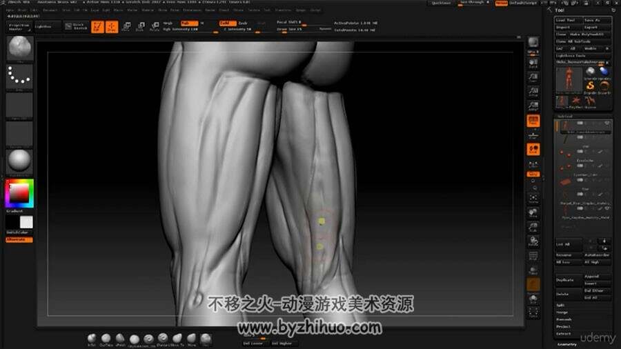 ZBrush视频教程 头手足身 男体雕刻建模全流程 附源文件