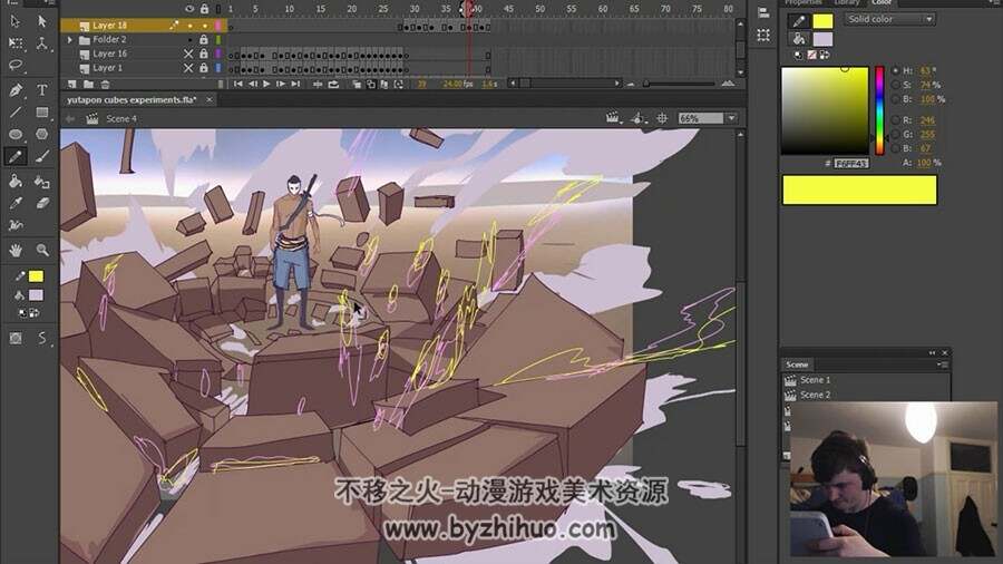 Animate视频教程 战斗角色动画 实例制作教学 附源文件