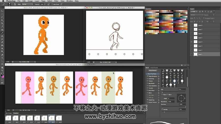 Piskel视频教程 像素角色动画 制作实例教学 附源文件