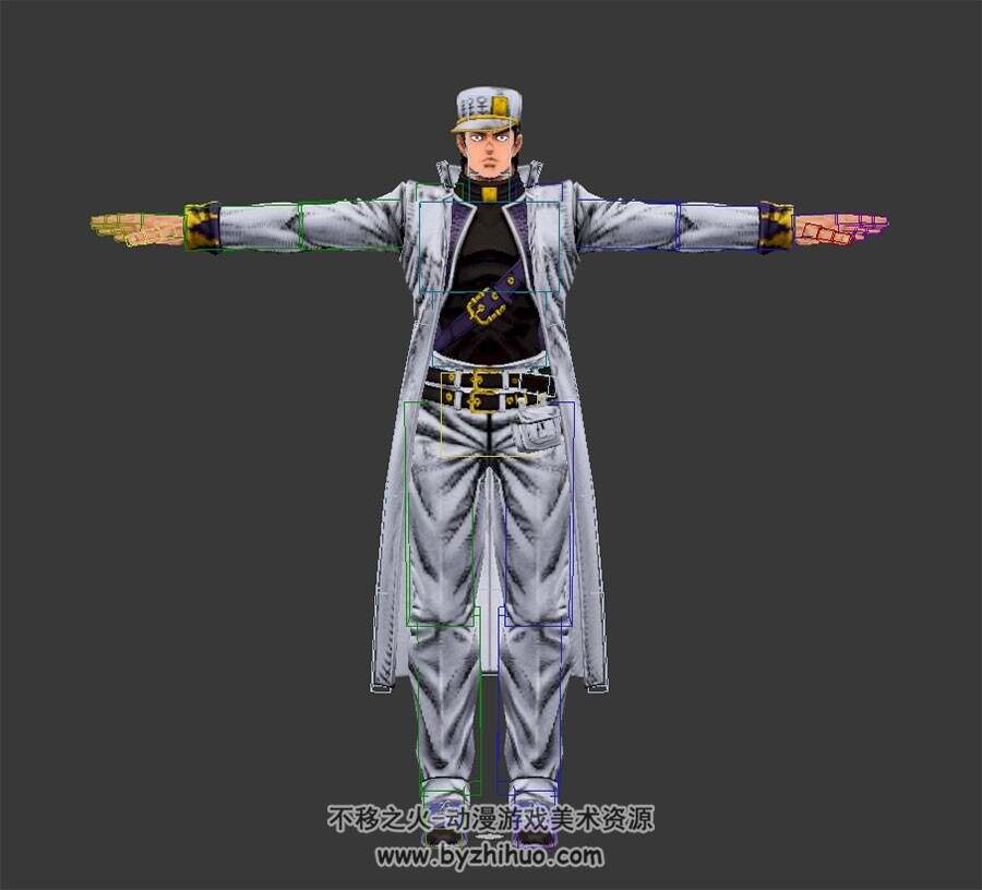 JOJO游戏男主角3DMax模型带绑定下载