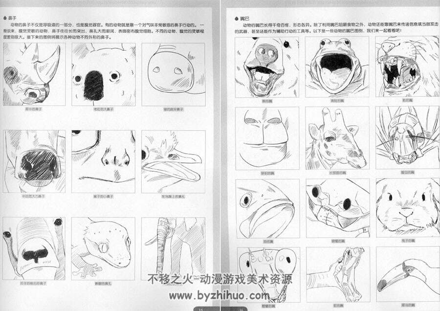 卡通动物篇 超级漫画素描技法 动物漫画角色绘制教学教程