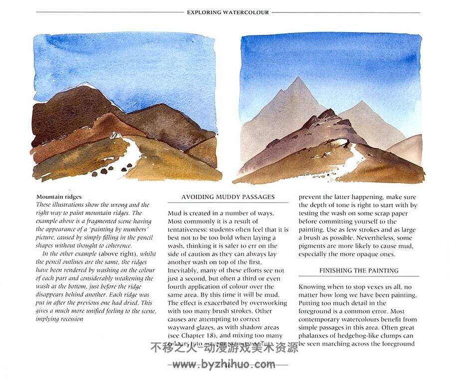 Watercolour Landscapes 水彩风景 David Bellamy 传统水彩手绘教学PDF资源