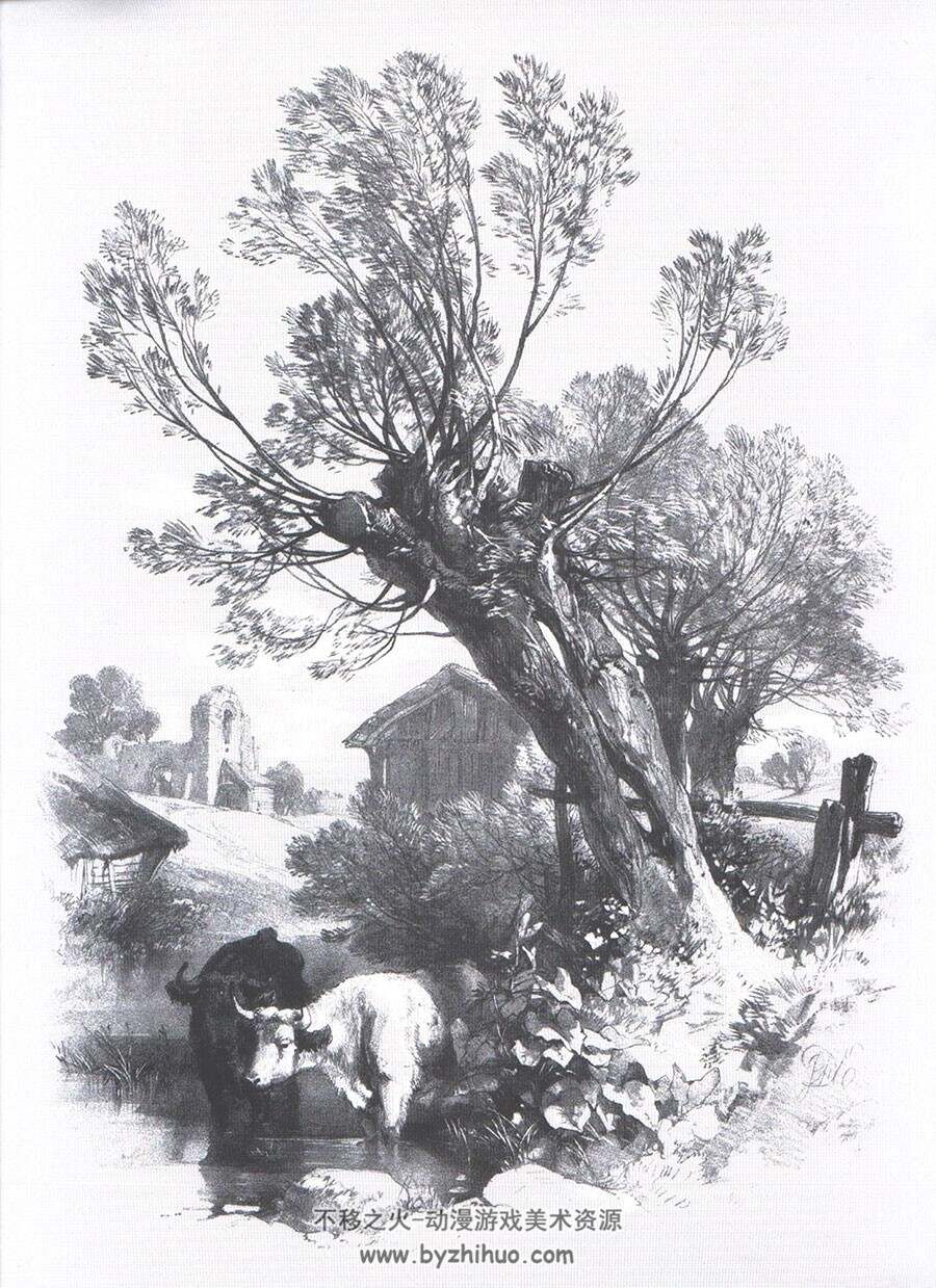 论树木与自然的绘制 维多利亚时期的经典手册 传统手绘风景场景教程