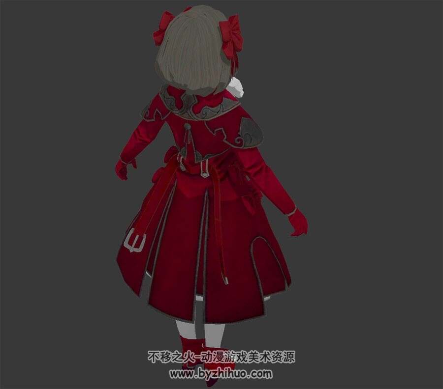 Darkness Rises黑暗崛起公会服务人员红衣可爱萝莉3DFBX模型下载