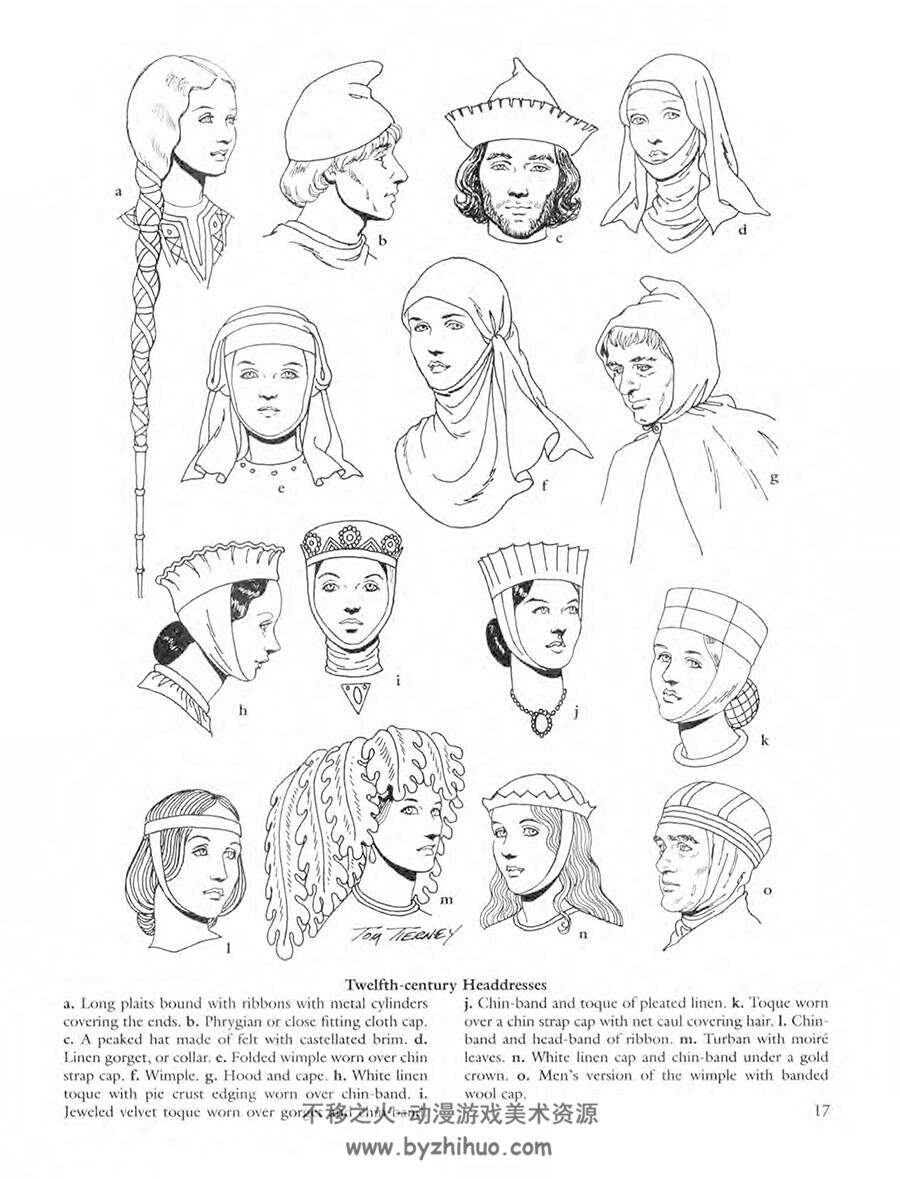 Medieval Fashion 中世纪时尚 Tom Tierney 欧洲中世纪服装参考书下载