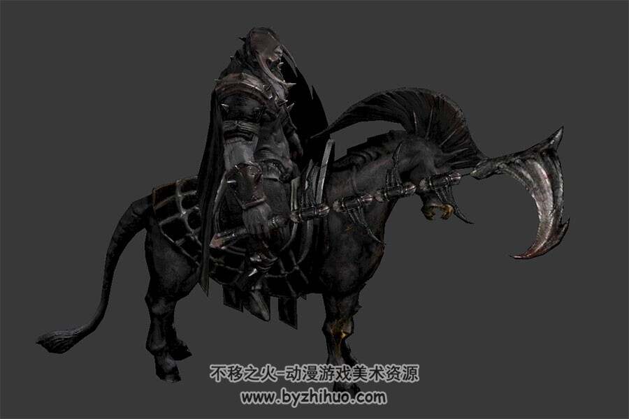 黑暗崛起Darkness Rises 暗黑镰刀牛角骑士3DFBX模型下载