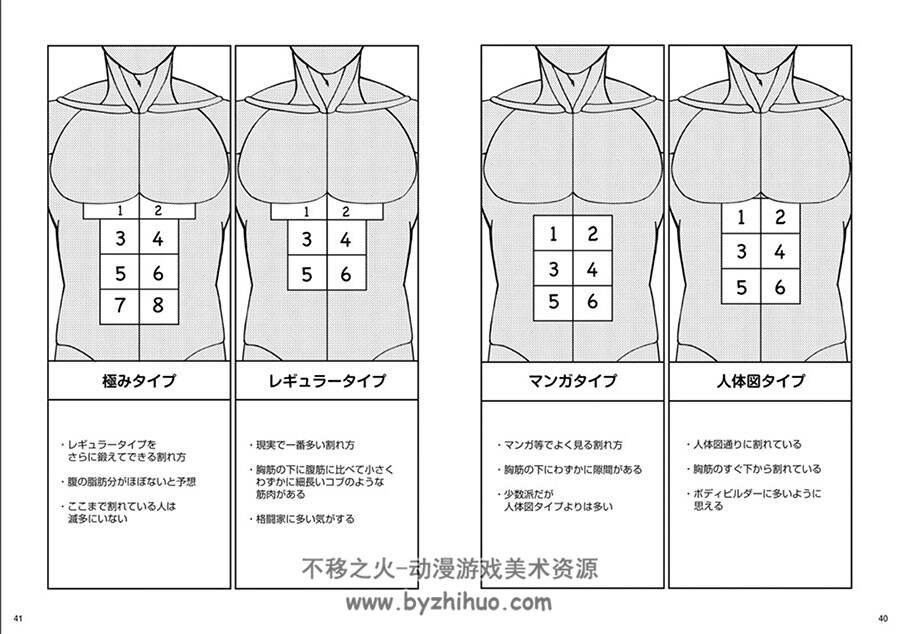 肌肉的描绘方法 すぐに役立つ！筋肉の描き方 肌肉绘画基础教学