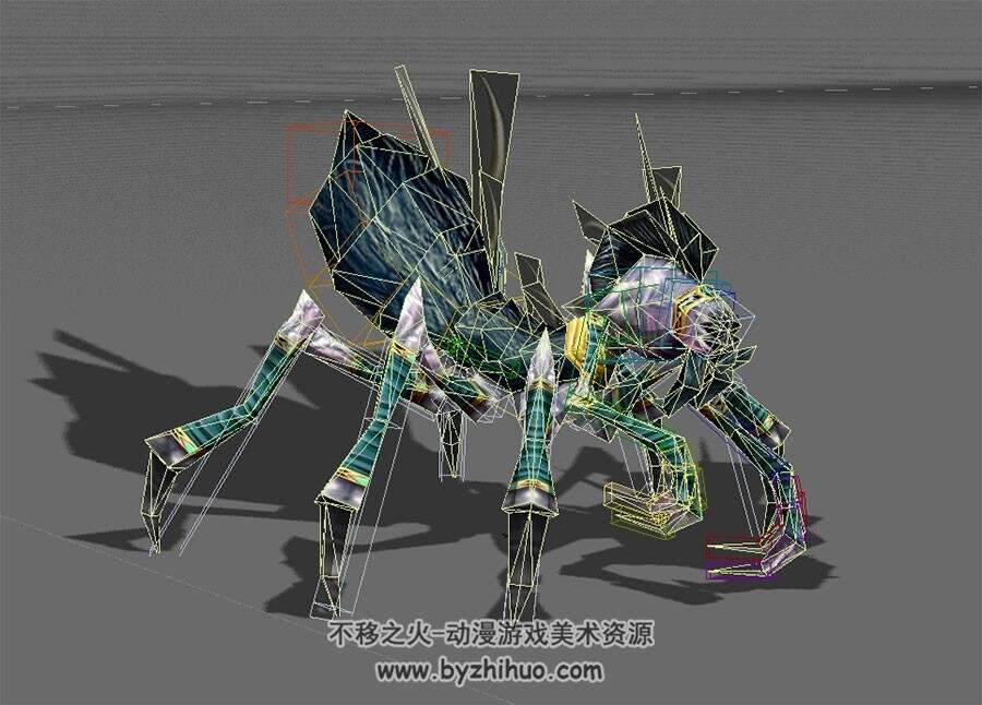 游戏蜘蛛怪3DMax模型带绑定攻击动作下载