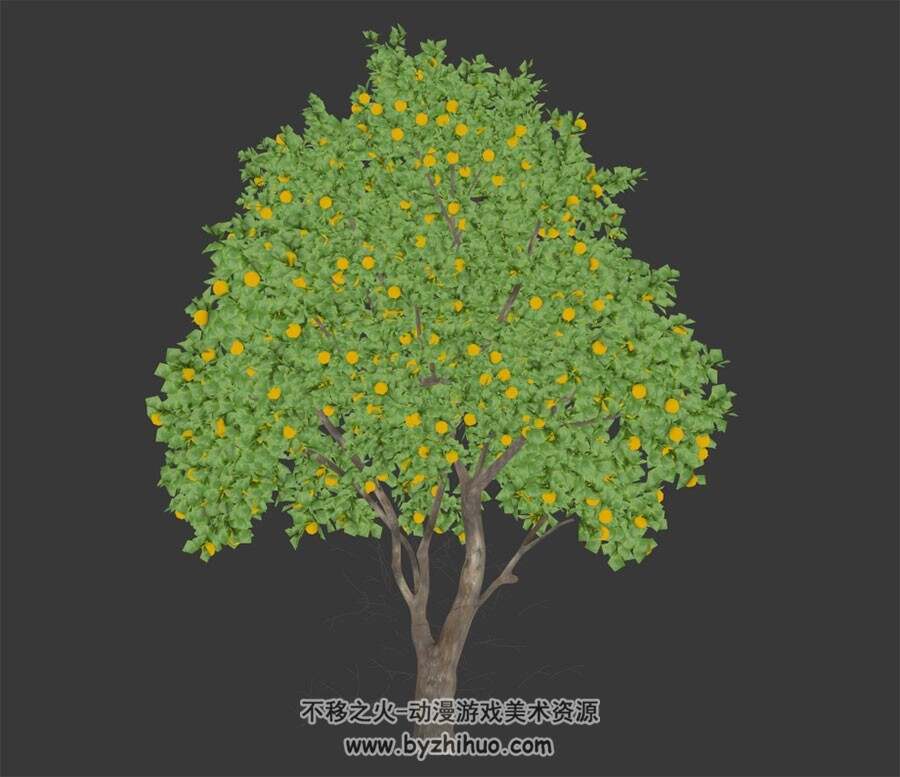 游戏场景植物 橘子树3DMax模型下载