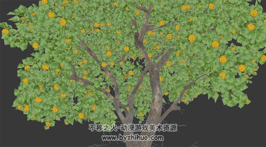 游戏场景植物 橘子树3DMax模型下载